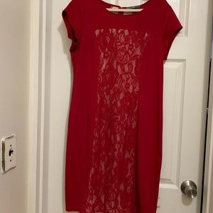 Signature Red and Tan Lace Dress